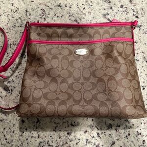 Brown and Pink Crossbody Bag